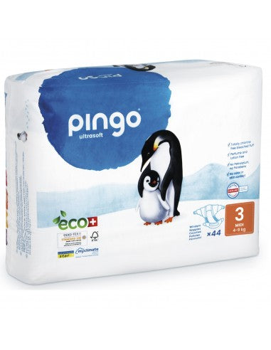 PINGO PAÑALES ECOLÓGICOS TALLA 3 MIDI (PAQUETE DE 44)