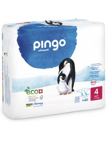 PINGO PAÑALES ECOLÓGICOS TALLA 4 MAXI (PAQUETE DE 40)