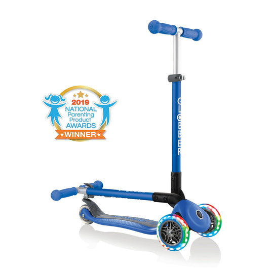 GLOBBER PATINETE PRIMO PLEGABLE DE LUCES AZUL