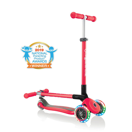 GLOBBER PATINETE PRIMO PLEGABLE DE LUCES ROJO