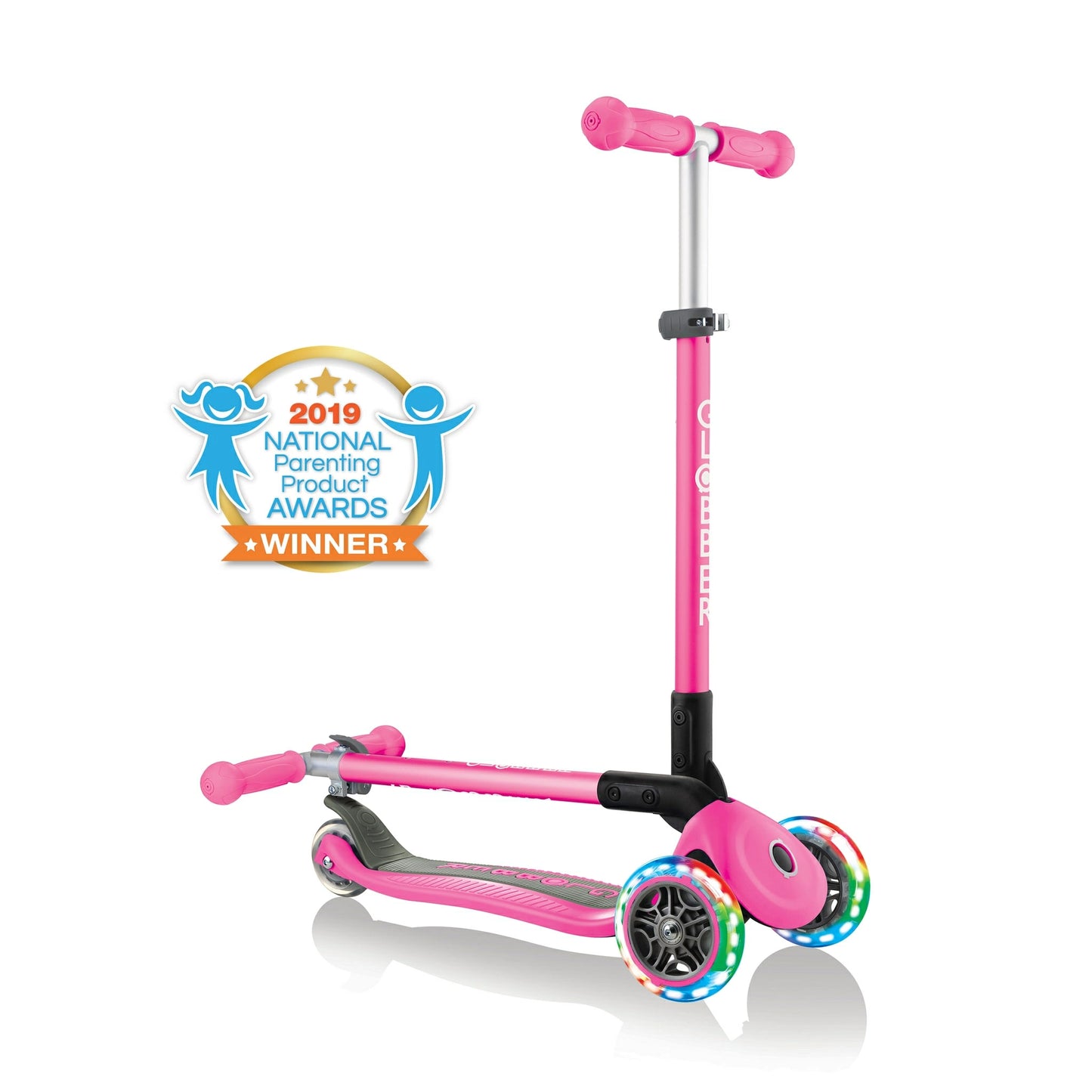 GLOBBER PATINETE PRIMO PLEGABLE DE LUCES ROSA