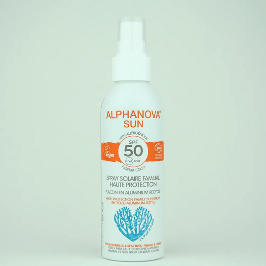 ALPHANOVA PROTECTOR SOLAR ENVASE DE ALUMINIO SPF50 SPRAY 125 ML PERFUME COCO