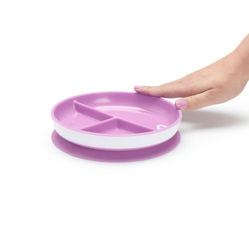 MUNCHKIN PLATO CON COMPARTIMENTOS Y VENTOSA STAY PUT VIOLETA