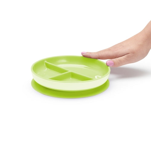 MUNCHKIN PLATO CON COMPARTIMENTOS Y VENTOSA STAY PUT VERDE