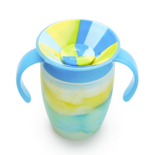 MUNCHKIN TAZA ANTIGOTEO MIRACLE 360 CON ASAS 200 ML TROPICAL AZUL