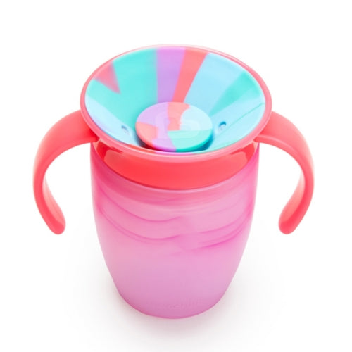 MUNCHKIN TAZA ANTIGOTEO MIRACLE 360 CON ASAS 200 ML TROPICAL ROSA