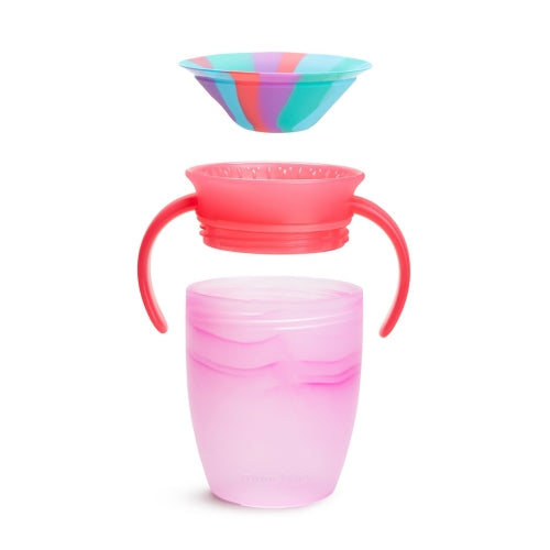 MUNCHKIN TAZA ANTIGOTEO MIRACLE 360 CON ASAS 200 ML TROPICAL ROSA