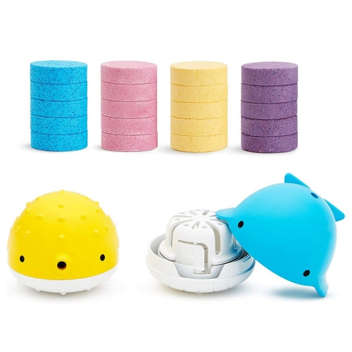 MUNCHKIN JUGUETE DISPENSADOR COLOR BUDDIES (2 UD.) CON BOMBAS DE BAÑO (20 UD.)